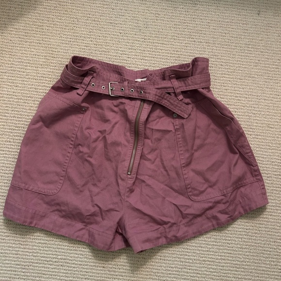Isabel Marant Mauve Belted Shorts - Picture 1 of 4